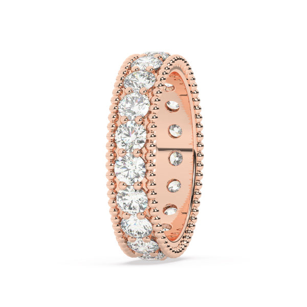 White Gold Diamond  Round Cut Wedding Band - LA DIAMOND