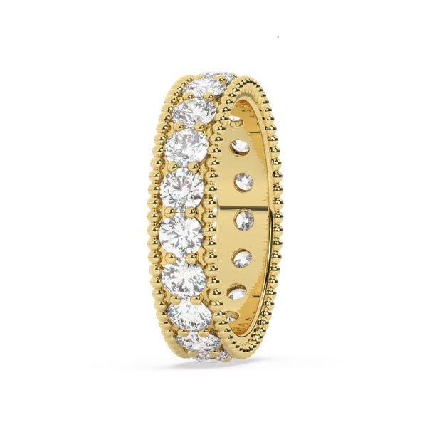 White Gold Diamond  Round Cut Wedding Band - LA DIAMOND