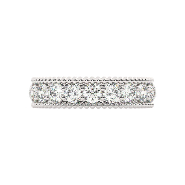 White Gold Diamond  Round Cut Wedding Band - LA DIAMOND