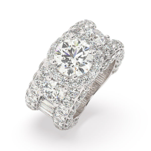 14K White Gold Round Brilliant Diamond Ring - LA DIAMOND