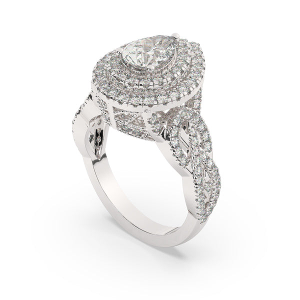 White Gold Diamond Ring - LA DIAMOND