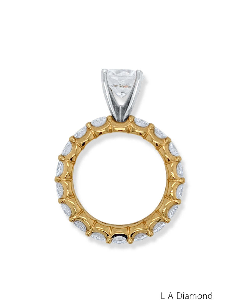 Yellow White Gold Diamond Ring - LA DIAMOND