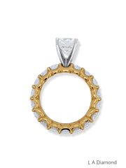Yellow White Gold Diamond Ring - LA DIAMOND