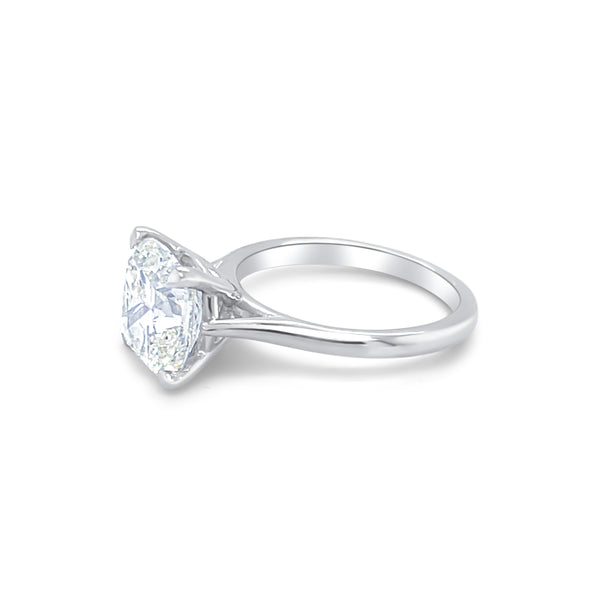 14K White Gold Diamond Engagement Ring (3.01 ct) - LA DIAMOND