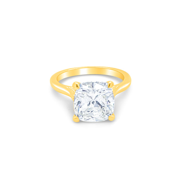 14K White Gold Diamond Engagement Ring (3.01 ct) - LA DIAMOND