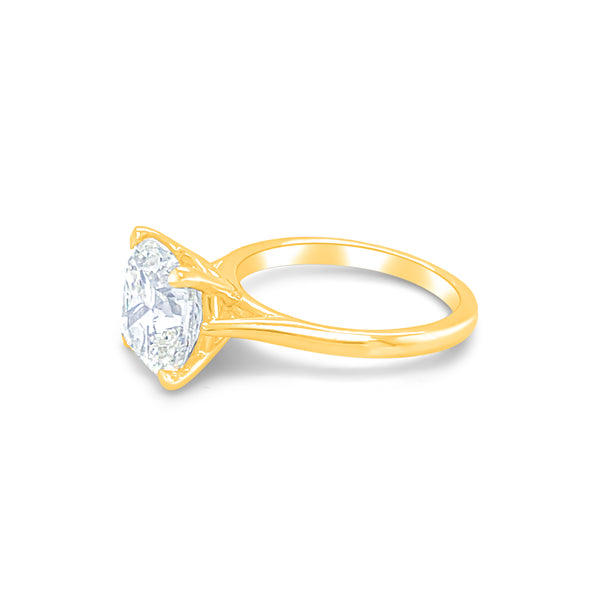 14K White Gold Diamond Engagement Ring (3.01 ct) - LA DIAMOND