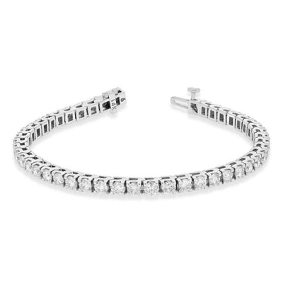 14K White Gold Diamond Round Cut Tennis Bracelet 6 CT. T.W.