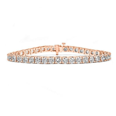 14K Rose Gold Diamond Round Cut Tennis Bracelet 5 CT. T.W.