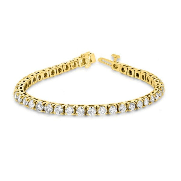 7 CT. T.W. Diamond Tennis Bracelet in 14K Yellow Gold - LA DIAMOND