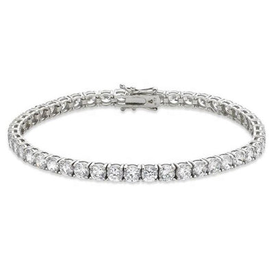14K White Gold Diamond Round Cut Tennis Bracelet 4 CT. T.W.