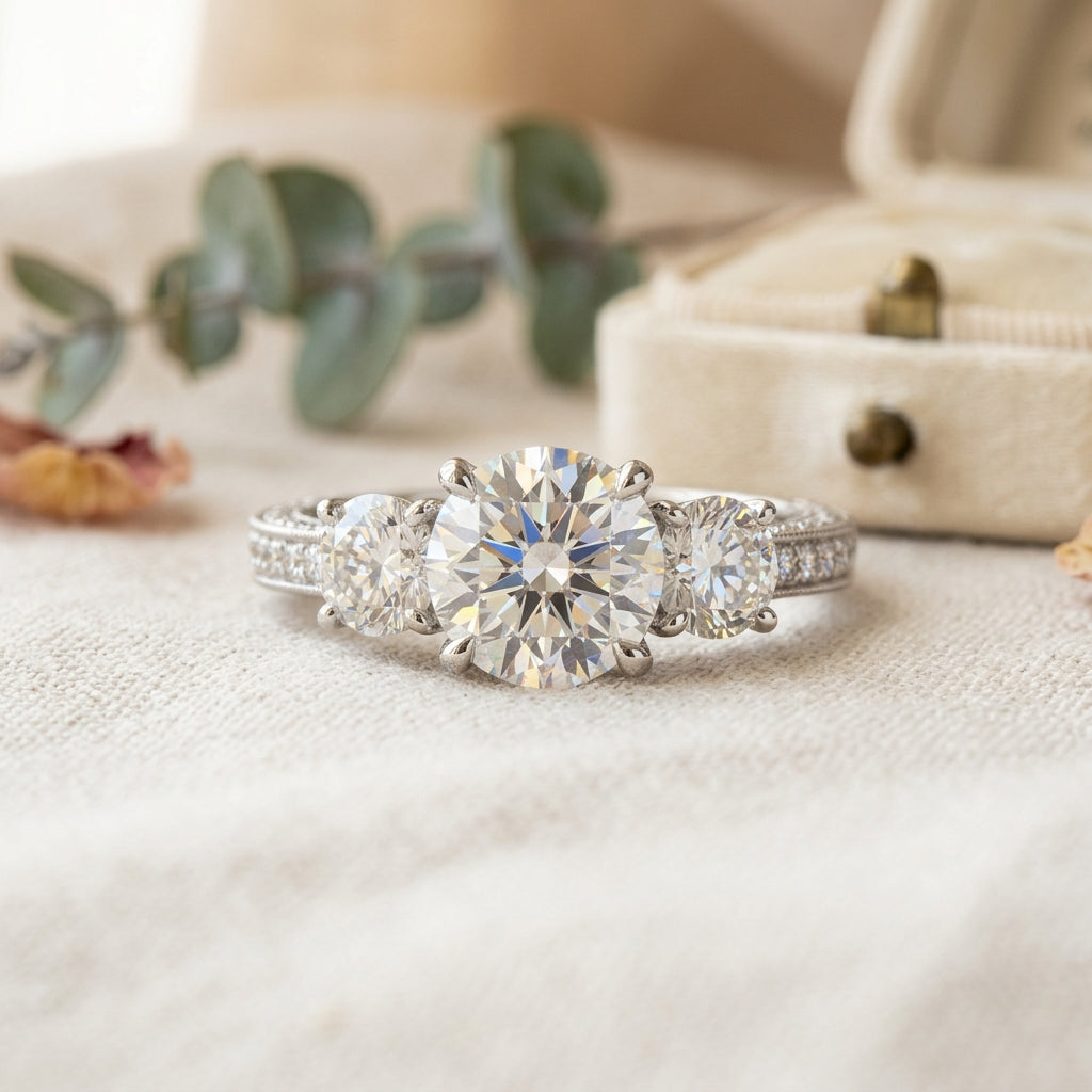 Three and two stone engagement rings